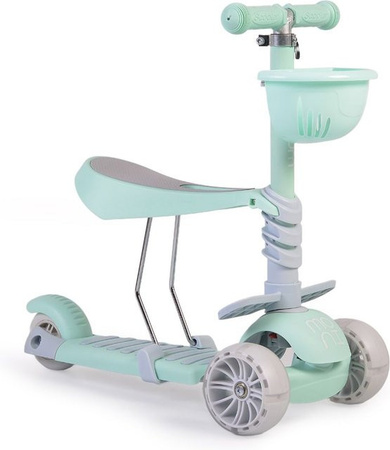 Moni Kinderroller Bubblegum 2 in 1 Roller und Laufrad in Grün mit höhenverstellbarem Sitz
