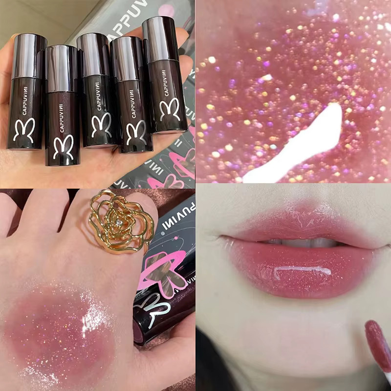 HYNTOOR Black Rabbit Lipstick Matte Lip Mud und Mirror Lip Glaze Kombination, Unisex - Bild 2