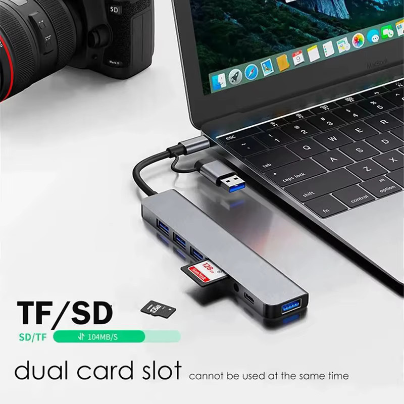 8 in 1 USB C Hub Expander Multiport Adapter Typ C Splitter Dock mit SD Kartenleser für Samsung PC und Tablet für schnellen Datentransfer und Aufladen - Bild 4