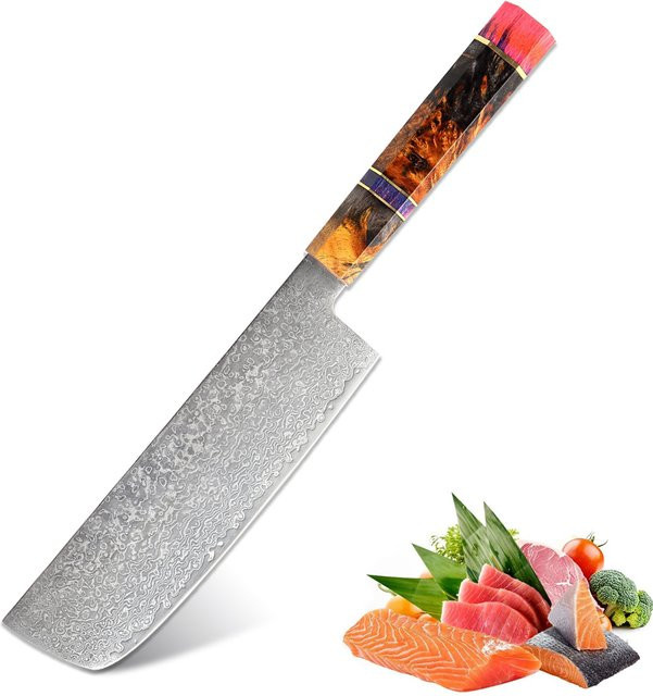 Xituo Nakiri-Messer aus Damaststahl mit achteckigem Holzgriff, 17,78 cm - Bild 1