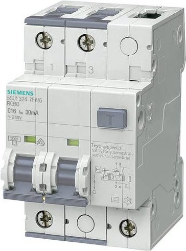 Siemens RCBO Leitungsschutzschalter 25A 230V Weiß 5SU13247FA25 - Bild 1