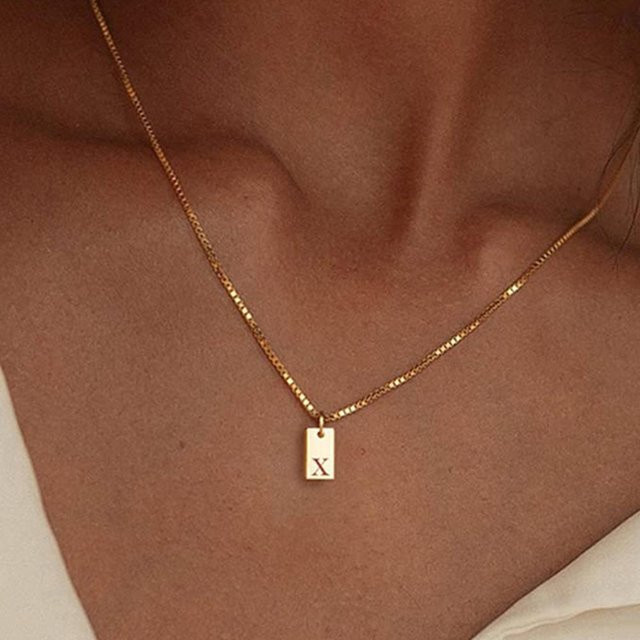 Bamos Halskette Edelstahl, Gold, Damen, Alphabet-Anhänger - Bild 1