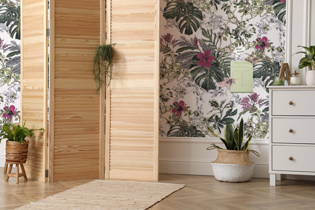 Sian Zeng Tapete Summer Tropical Bloom in Grün und Multicolour mit floralem Naturdesign aus Vlies - Bild 3