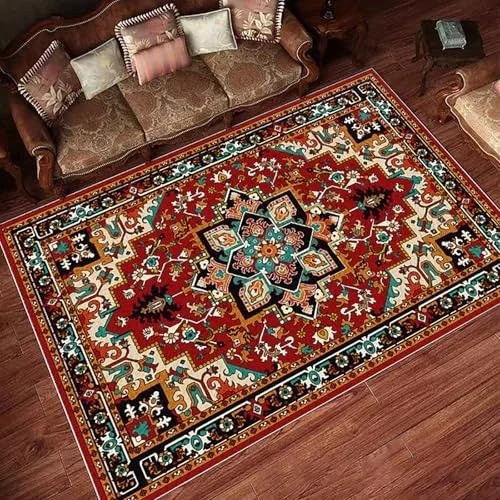 Lodestar Vintage-Teppich mit floralem Muster in Rot, rutschfest und maschinell gewebt, B/H: 60 x 40 cm - Bild 1