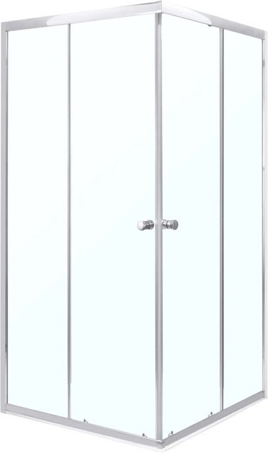 Kerra Duschkabine Olga SQ Eckduschkabine mit Schiebetür, B/T: 80 x 80 cm, Höhe: 180 cm, ESG Glas transparent, verchromt, ohne Duschwanne - Bild 1