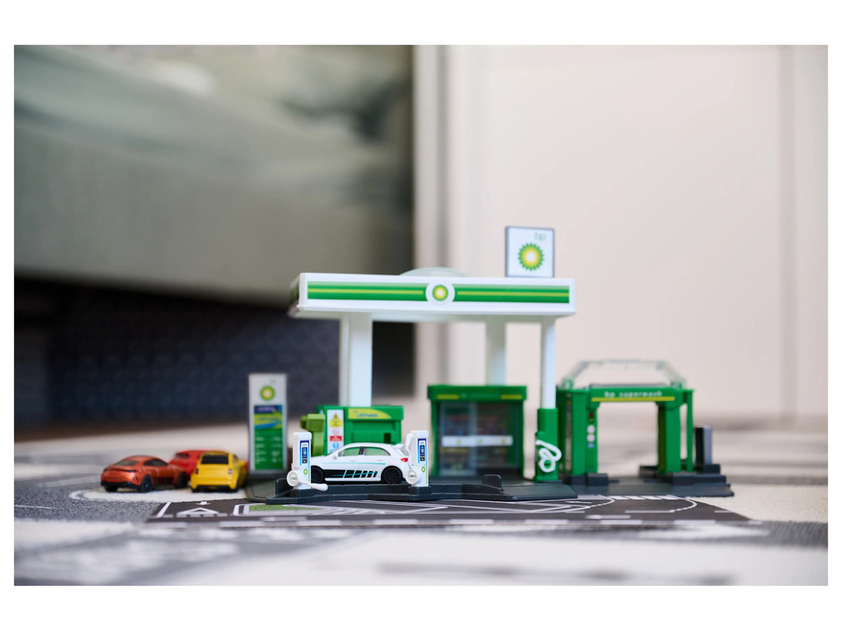 MAJORETTE BP Petrol Station Tankstelle mit 1 Fahrzeug Set - Bild 3