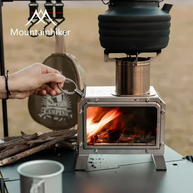 MOUNTAINHIKER Upgrade Holzofen aus Edelstahl in Silber für Outdoor, Picknick und Camping, B/T/H: 26,0 x 20,0 x 20,0 cm - Bild 1