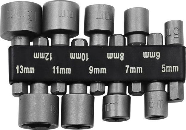 NATAWA 9-teiliges Hex Steckschlüssel Set aus Chrom-Vanadium in Silber, 5mm bis 13mm - Bild 1