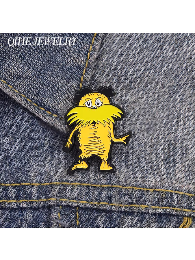QIHE JEWELRY Broschen, Der Lorax, Emaille, Bunt, Kinder - Bild 4