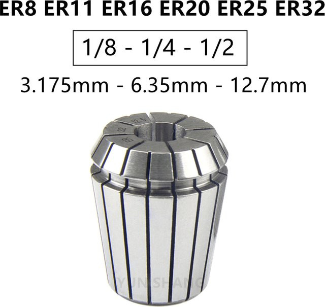 Hochpräzise ER-Spannzange für CNC-Fräswerkzeuge in Silber, Genauigkeit 0,008mm, passend für ER8 ER11 ER16 ER20 ER25 ER32 - Bild 1