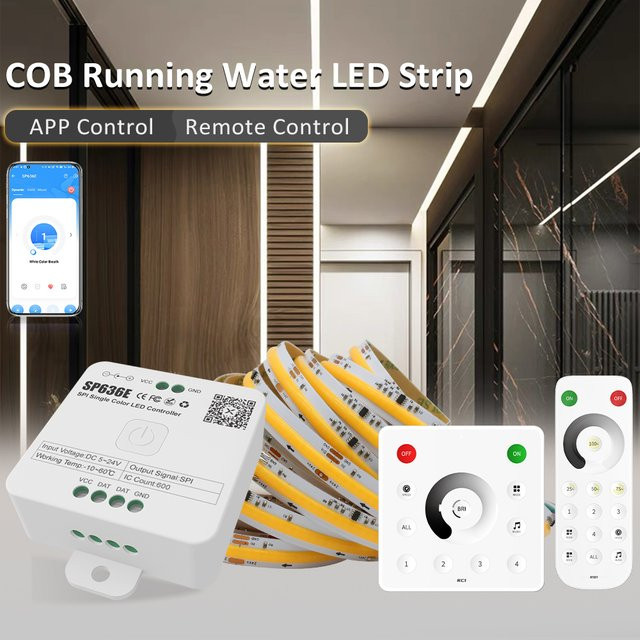 Banlanx WS2811 COB Horse Running LED-Streifen 24V mit App-Steuerung, sequentieller Wasserfluss-Effekt, Natural White, 120 LEDs/m - Bild 1