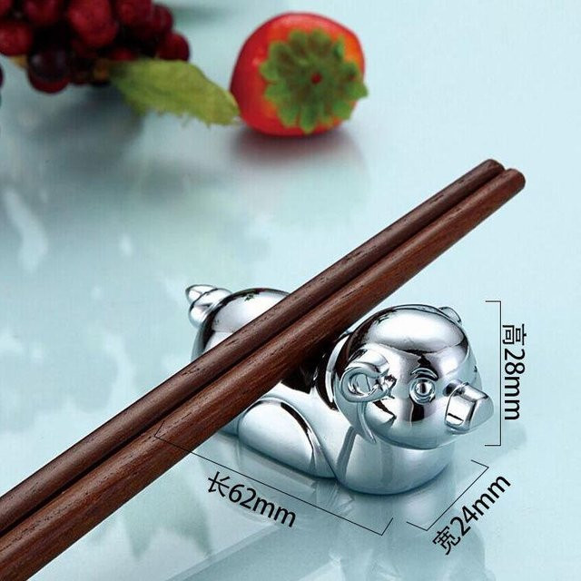Bestbags Essstäbchenhalter aus Zinklegierung in Silber im chinesischen Stil mit Zwölf Tierkreiszeichen für Küche und Bar - Bild 1