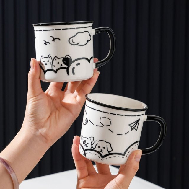 Vintage Keramiktasse in Weiß für Kaffee und Tee - Bild 1