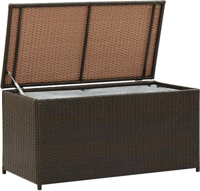 Furnicato Gartenbox aus Poly Rattan in Braun, B/T/H: 100 x 50 x 50 cm - Bild 1