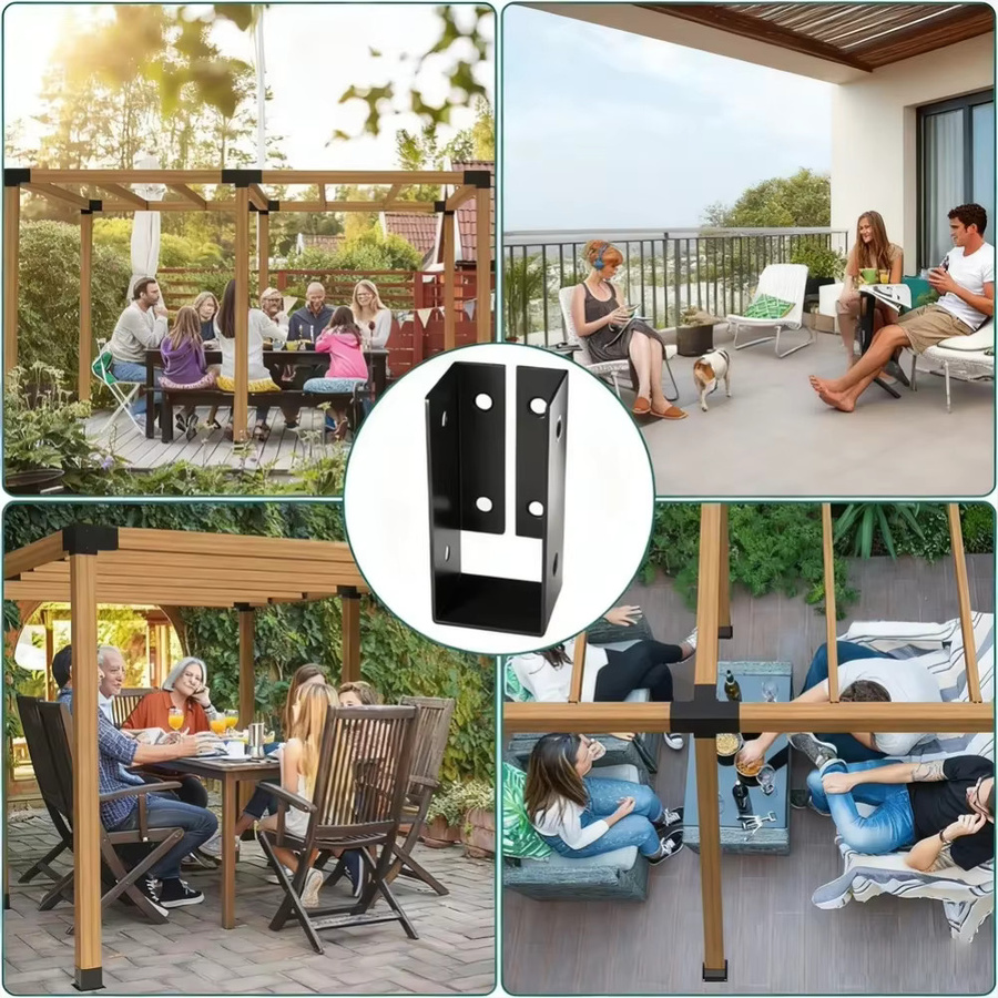 VIBRATITE Balkenaufhänger Set für verdeckte Holzbearbeitung, 6er-Set Zaunverbinder und Balkenhalterungen - Bild 5