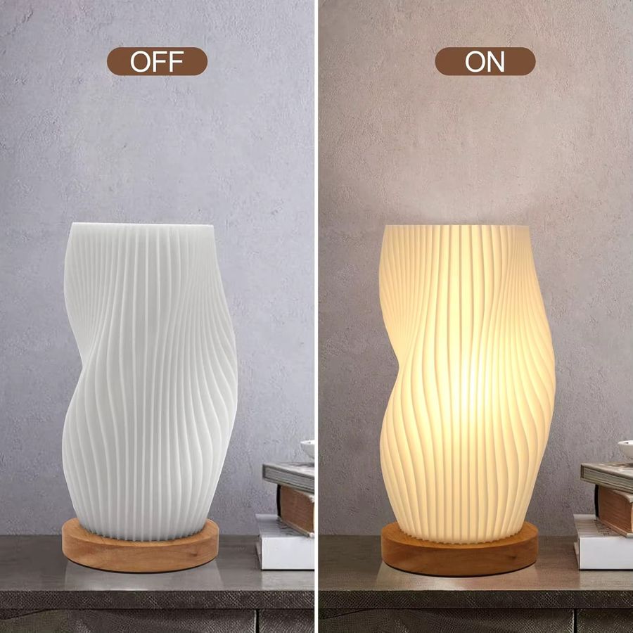 LCMKR Tischlampe im Vintage-Boho-Mid-Century-Stil für warmweißes Licht - Bild 3