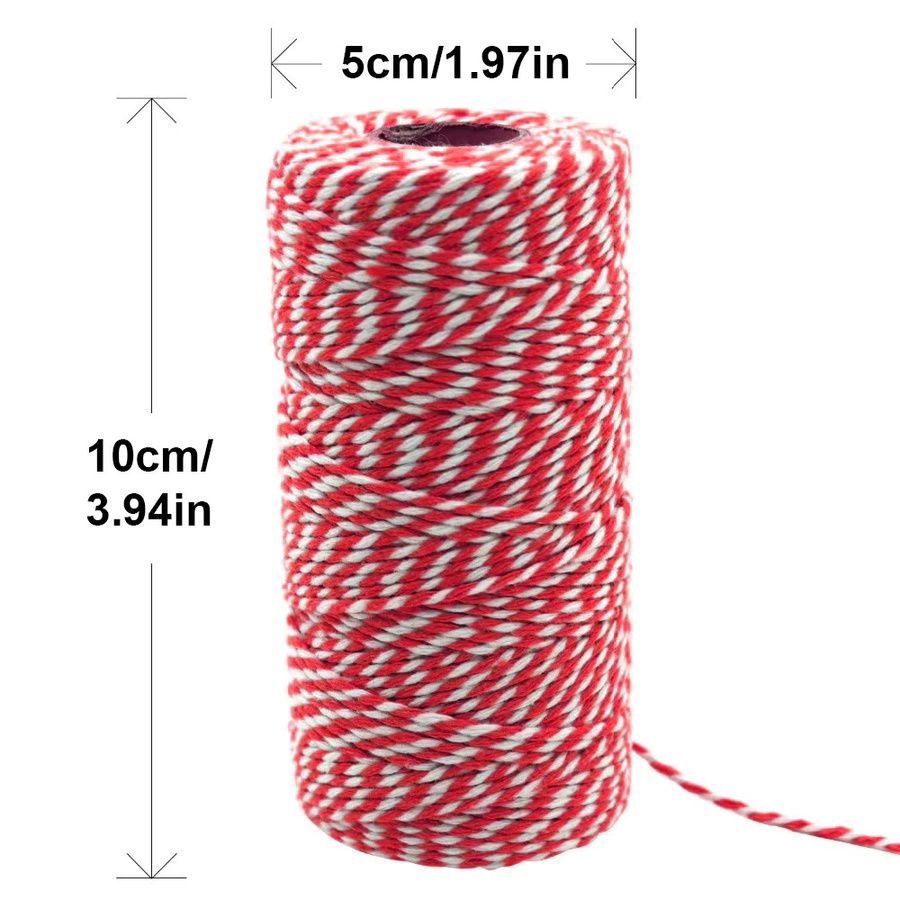 Baumwoll Schnur für Bastelarbeiten und Dekoration in Rot und Multicolour, 100 Meter Rolle - Bild 5