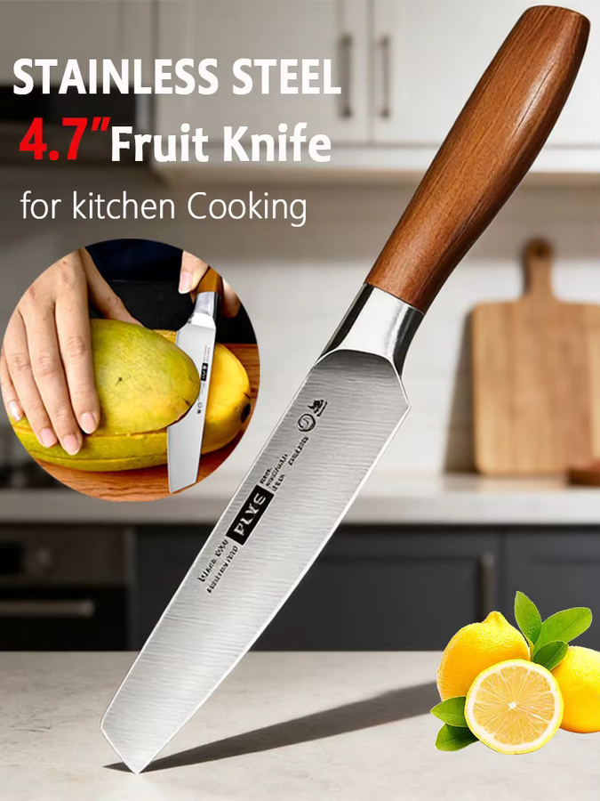 WXCOO Obstschneidemesser aus Edelstahl mit Holzgriff, ultrascharfes Paring Knife für den Haushalt, 12 cm - Bild 7