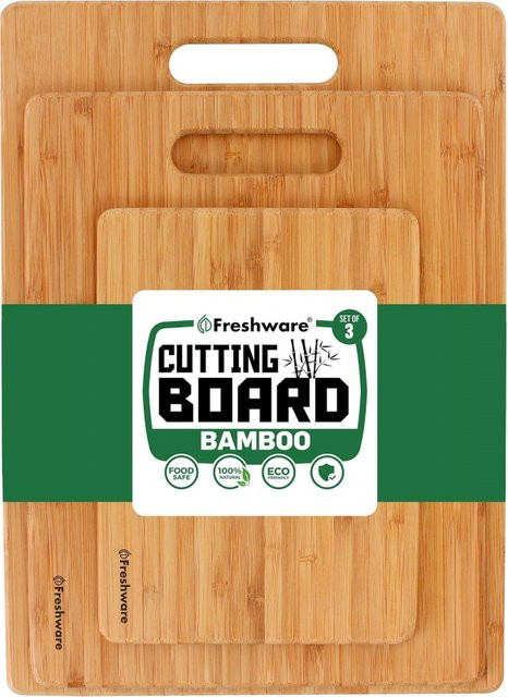 Freshware Bambus Schneidebrett Set aus Holz in Braun, rechteckig - Bild 1
