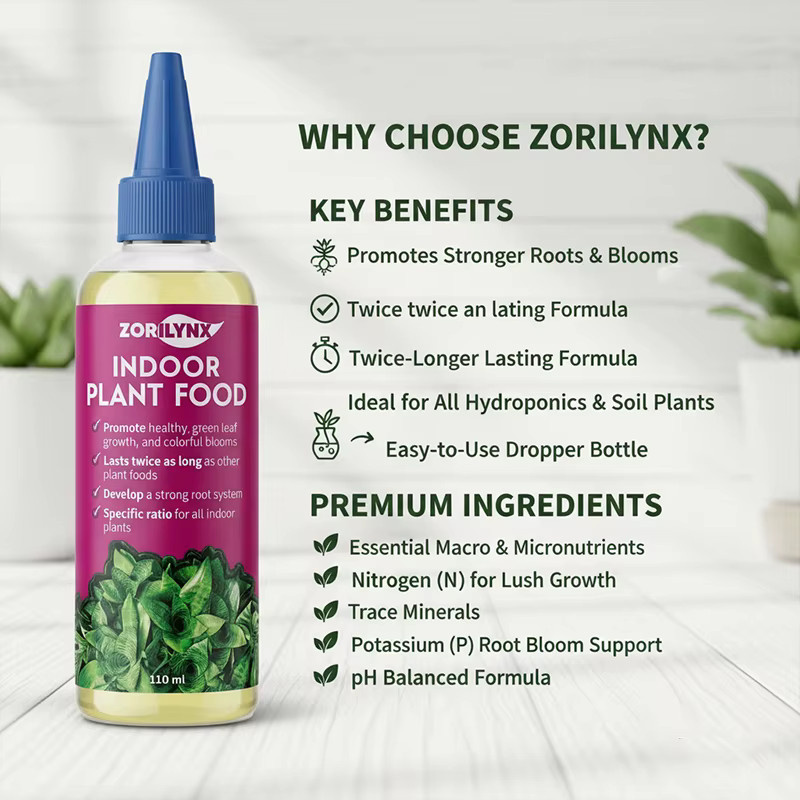 ZORILYNX Wurzelstimulator und Flüssigdünger für Zimmerpflanzen zur Förderung von Wachstum und Blüten, 110 ml - Bild 3