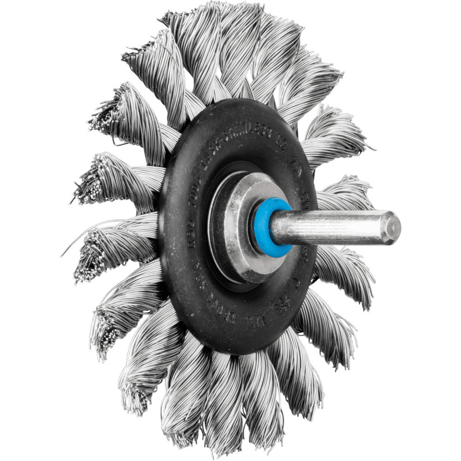 PFERD TOOLS POS Rundbürste gezopft RBG in Silber mit Edelstahl-Draht, Durchmesser: 76 mm, Breite: 6 mm, Schaft-Durchmesser: 6 mm, Draht-Durchmesser: 0,35 mm - Bild 1