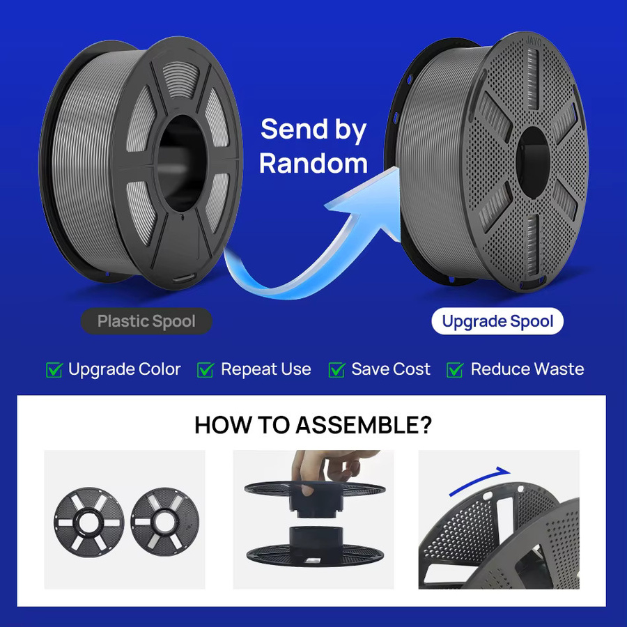 JAYO 3D-Drucker Filament Set 10 Rollen in Weiß, PETG PLA Meta HSMPETG PLA PLUS für FDM 3D-Drucker, Durchmesser 1,75 mm - Bild 3