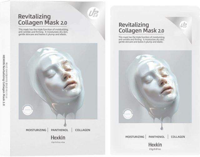 Hexkin Revitalisierende Kollagenmaske, Gelmaske, 5 Blatt, Reife Haut - Bild 1