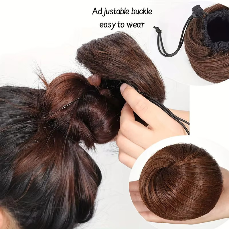 WIGSIN Clip-in-Haarverlängerung Haarknoten, schwarzbraun, Damen - Bild 5
