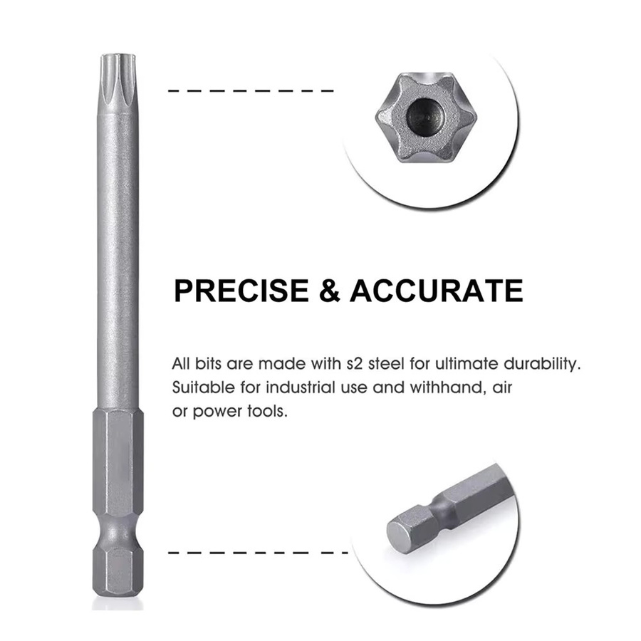 Sanke Rescue Magnetisches Sicherheitsschraubendreher Bit Set mit 11-12 Stück Hex Bits und Torx in Silber, Länge: 50 mm oder 100 mm - Bild 2