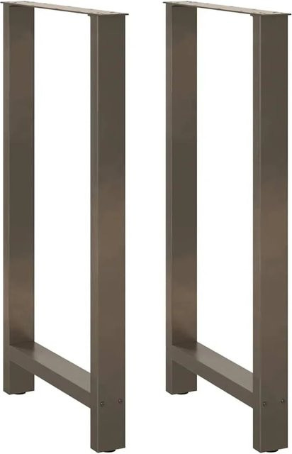 vidaXL Bartischbeine aus Naturstahl in Silber und Beige, 2 Stück, Höhe: 111 cm, Breite: 60 cm - Bild 1