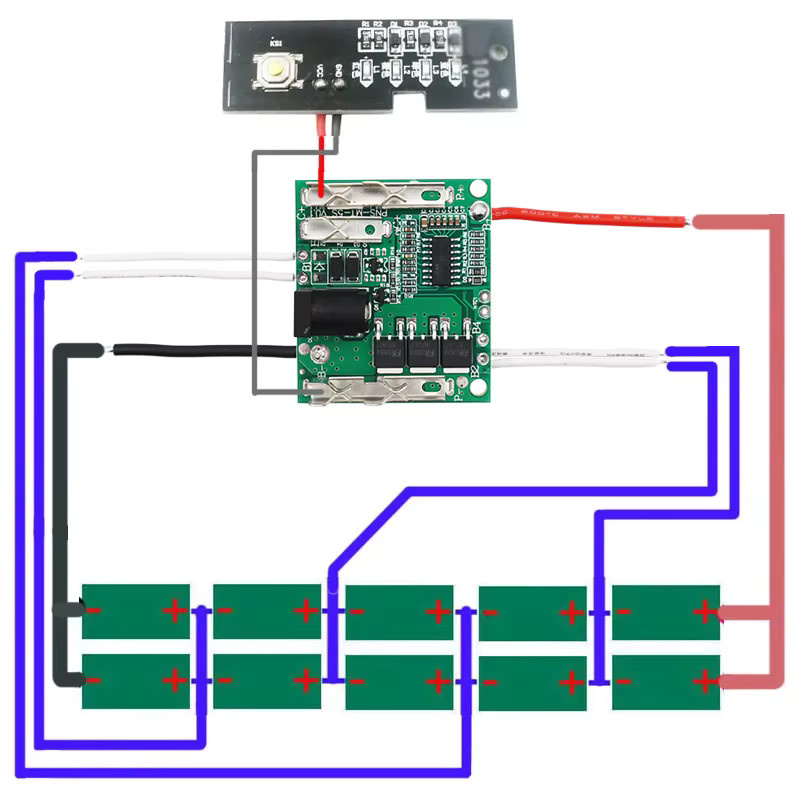Schutzplatine PCB für 10er 18650 Li-Ion Akku-Packs kompatibel mit Makita 18V Shell Box und Lomvum Zhipu Hongsong Jingmi BoDa - Bild 1