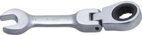 BGS Ratschenring-Maulschlüssel 6911, kurz und abwinkelbar, SW 11 mm, silberfarben aus Chrom-Vanadium-Stahl - Bild 1