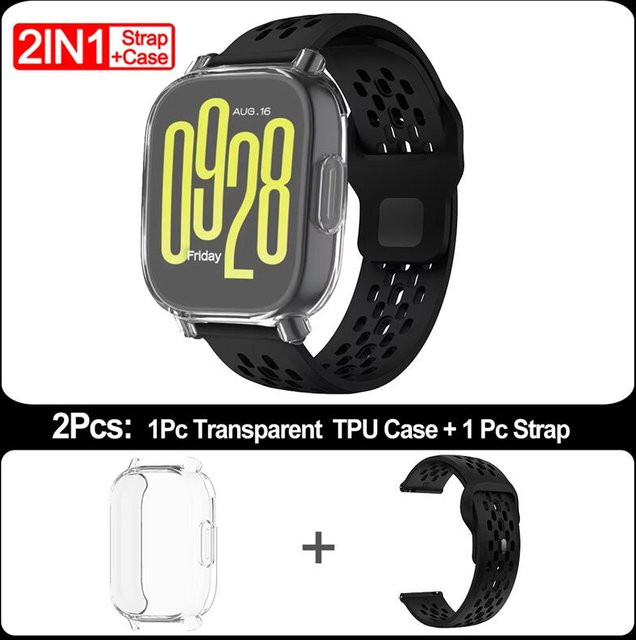 Xiaomi Uhrenzubehör, Silikon Armband, Schwarz, Redmi Uhr 5 Aktive, Redmi Uhr 5 Lite - Bild 1