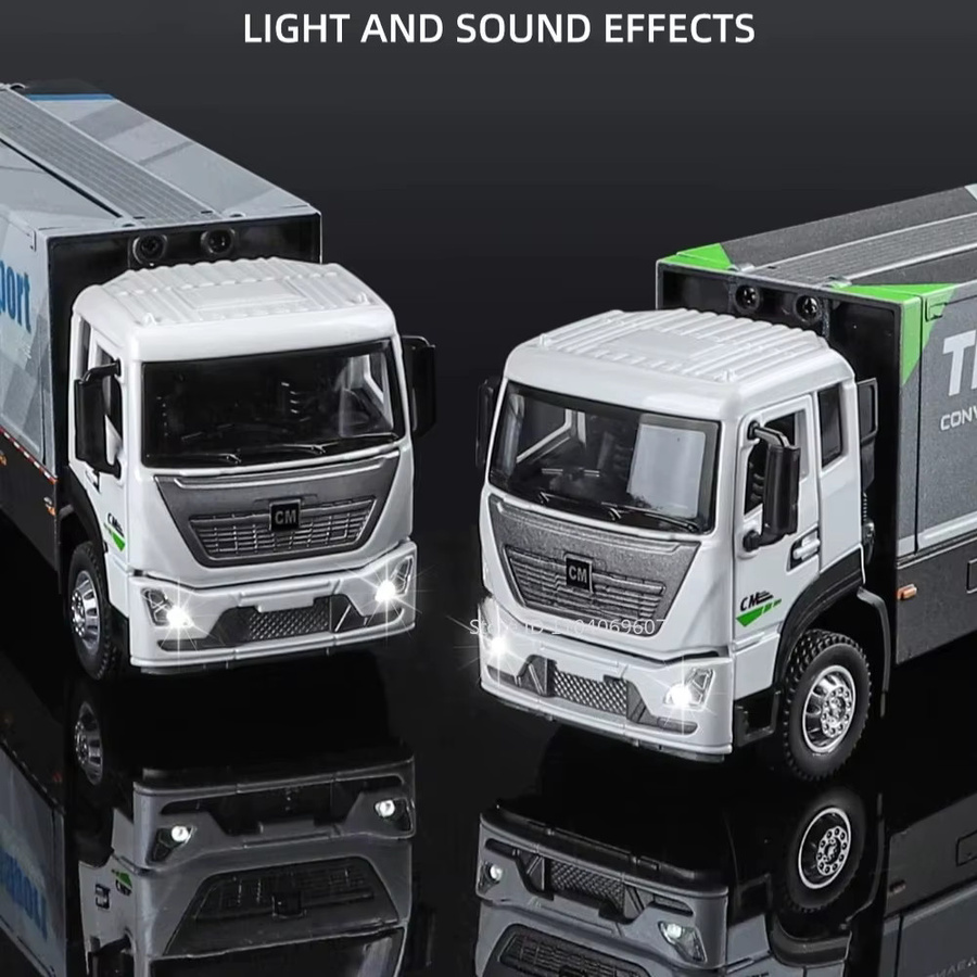 HAOCHI Container LKW Spielzeugmodell, 1:32, Metall, mit Licht und Sound - Bild 4