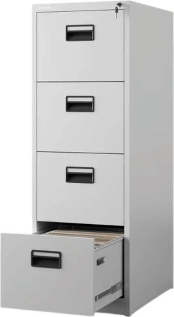 JAN NOWAK Hängeregisterschrank SARA mit 4 Schubladen, abschließbar, Grau, B/T/H: 132 x 46 x 62 cm - Bild 1