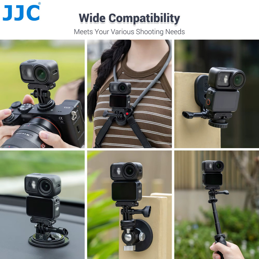 JJC Osmo Nano Magnetischer Schnellwechseladapter für DJI Osmo Nano Action 6 in Schwarz mit Klappklauen - Bild 2
