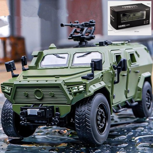 Linyi toy car Militärisches Explosionsgeschütztes Auto Modell, 1:18, Metall, mit Licht und Sound - Bild 1