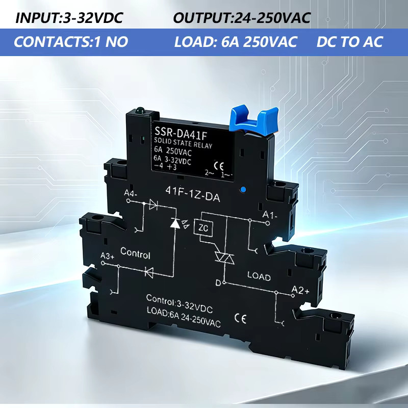 DC-gesteuertes Slim-Interface Solid-State-Relaismodul 41F-1Z-C2 für DIN-Schiene, AC 6A, Schwarz - Bild 5