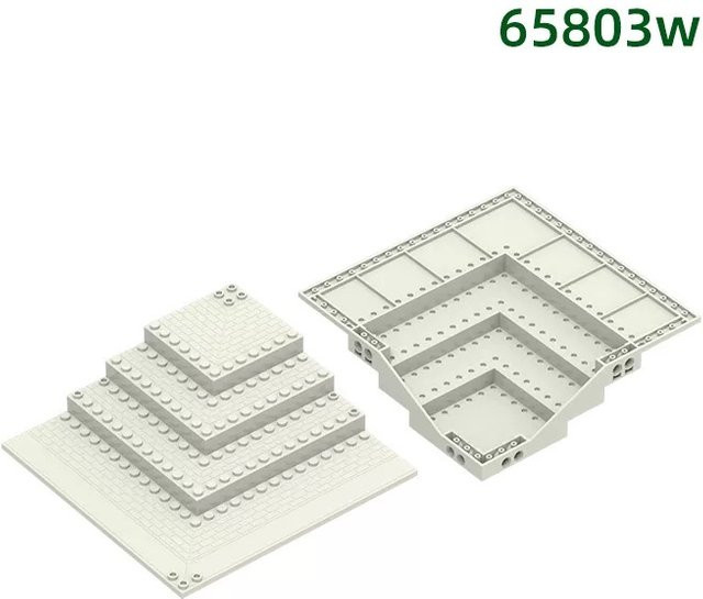 SixBricks Gemusterter Ecke Bodenbelag Burg Basis Bausteine Set, 1-teiliges Set, Weiß - Bild 1