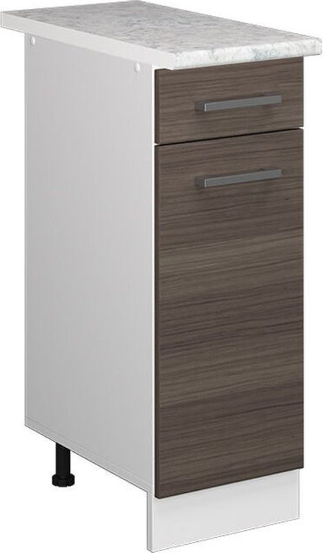 Vicco Küchenunterschrank R-line in Grau mit Marmor-Optik, Breite: 30 cm, Höhe: 81,6 cm, Tiefe: 60 cm - Bild 1