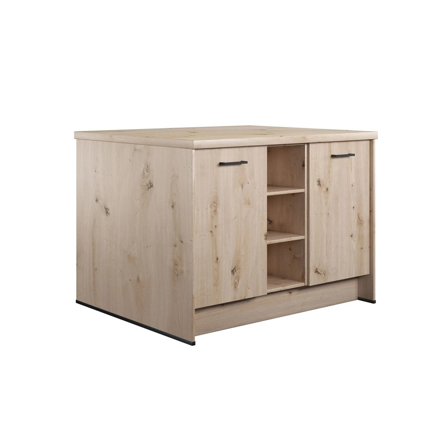 Kücheninsel Impuls Küchen IBZ4123I1 in Eiche Hell Holznachbildung und Beige mit Soft-Close-Türen, Breite: 123,4 cm - Bild 2