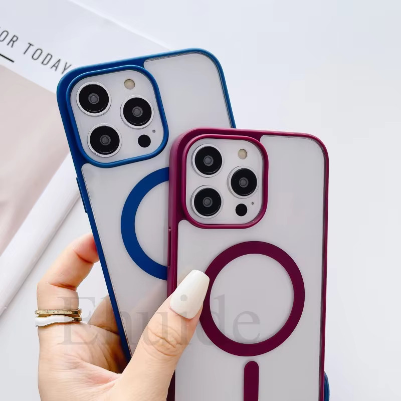 EHUIDE Magnetische Crossbody Hülle für iPhone mit Magsafe Strap und Lanyard, Transparent, Purple - Bild 1