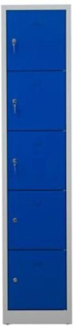 PROREGAL Schließfachschrank Falcon Small aus Metall mit Zylinderschloss, Farbe Grau-Blau, H x B x T: 190 x 41 x 45 cm - Bild 1