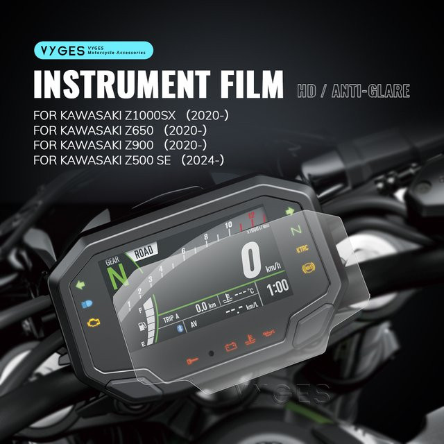 VYGES TFT-Displayschutzfolie für Kawasaki Z1000SX Z650 Z900 Z500SE in Transparent - Bild 1