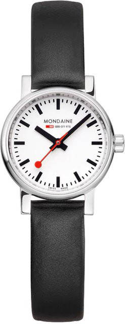 Mondaine Damenuhr Evo 2, Quarz, Edelstahl, 26 mm, Leder, Weiß - Bild 1