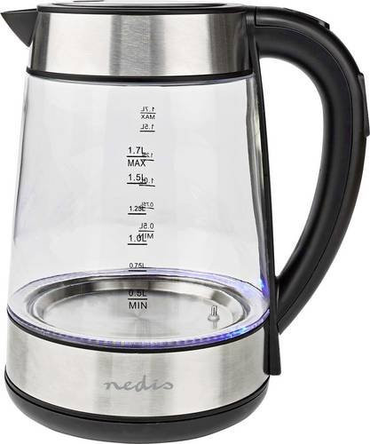 Nedis KAWK320EGS Wasserkocher in Silber und Transparent mit 1,7 l Fassungsvermögen - Bild 1