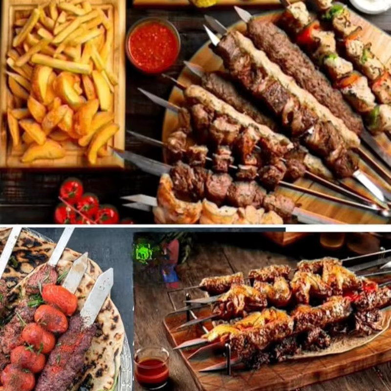 ShineTrip Flache Grillspieße aus Edelstahl in Silber für Adana Flat, Paneer Tikka BBQ und Koobideh Kebab - Bild 5