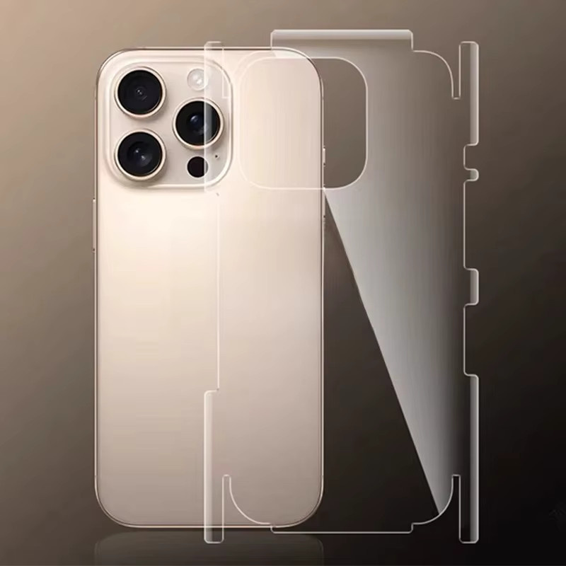 Hydrogel-Schutzfolie für die Rückseite und den Rahmen von iPhone 17 16 15 Pro Max 14 13 12 in Transparent - Bild 6
