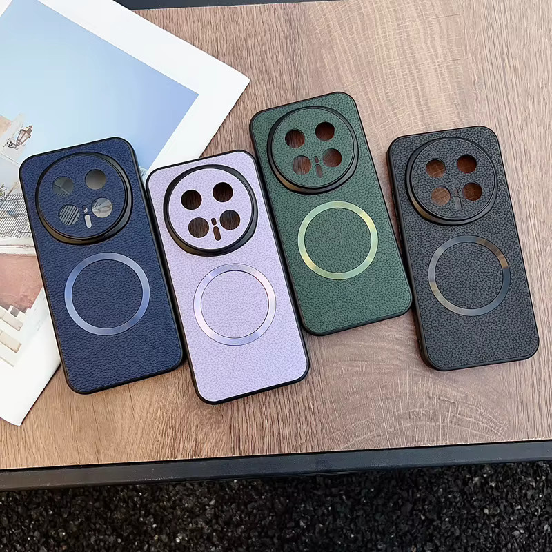 Premium Business Lichee Leder Schutzhülle mit MagSafe für Honor Magic 8 Pro, 7 Pro und Lite in Purple - Bild 4