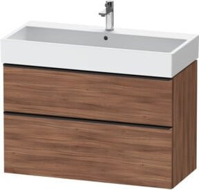 Duravit Waschtischunterschrank D-Neo in Weiß und Nussbaum, B: 98,4 cm, T: 44,2 cm, H: 62,5 cm - Bild 1